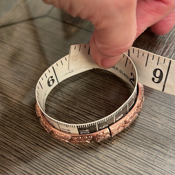Whiting Davis Hinged Cuff Bracelet Copper Floral Leaf High Relief Signed Vintage - Picture 11 of 16